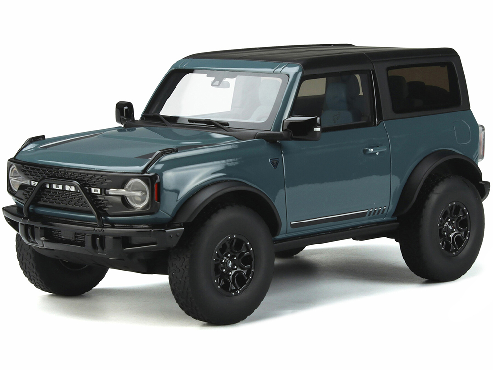 2021 Ford Bronco First Edition 2 Doors Area 51 Blue with Black Top Limited Edition to 999 pieces Worldwide 1/18 Model Car by GT Spirit