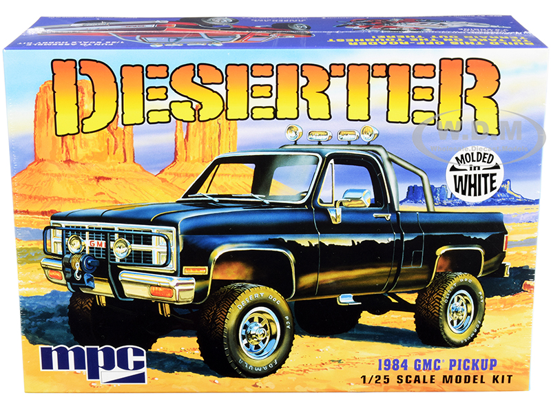 Skill 2 Model Kit 1984 GMC Pickup Truck (Molded in White) "Deserter" 1/25 Scale Model by MPC