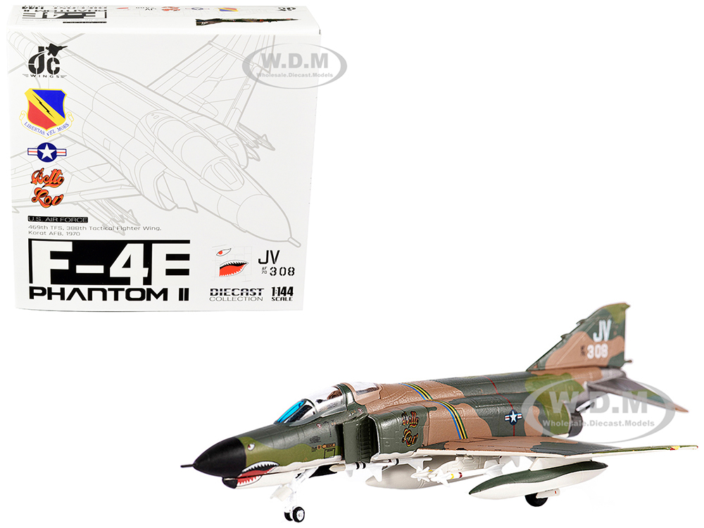 McDonnell Douglas F-4E Phantom II War Plane USAF 469th TFS 388th Tactical Fighter Wing Karat AFB (1970) 1/144 Diecast Model by JC Wings
