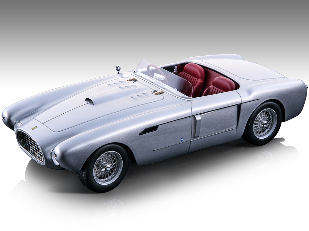 1953 Ferrari 340 Mexico Spyder Silver Metallic with Red Interior "Mythos Series" Limited Edition to 50 pieces Worldwide 1/18 Model Car by Tecnomodel