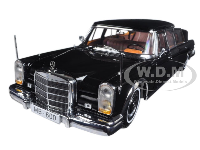 1966 Mercedes Benz 600 Landaulet Limousine Black 1/18 Diecast Model Car By Sunstar