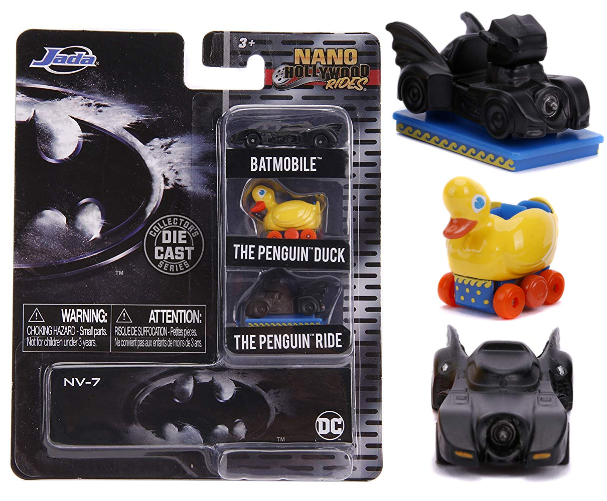 "Batman" 3 piece Set "Nano Hollywood Rides" Diecast Model Cars by Jada