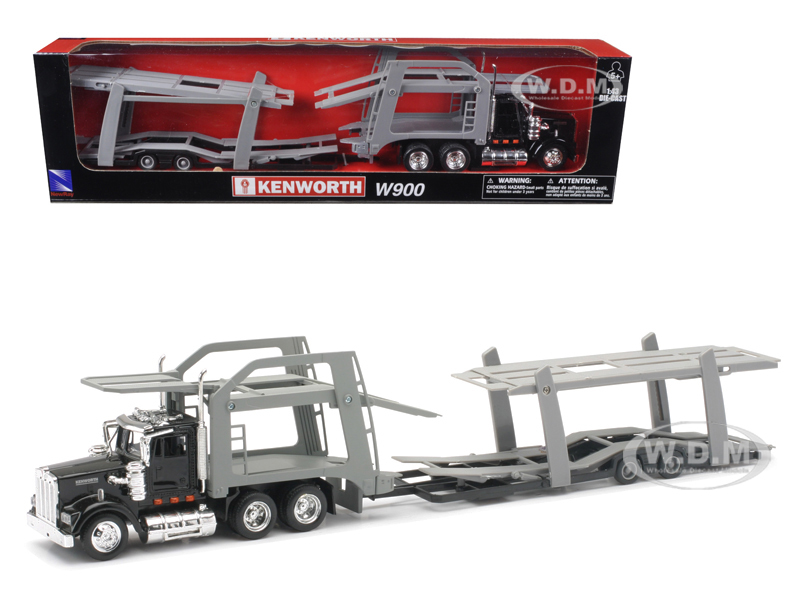 Kenworth W900 Black With Twin Auto Carrier 1/43 By New Ray