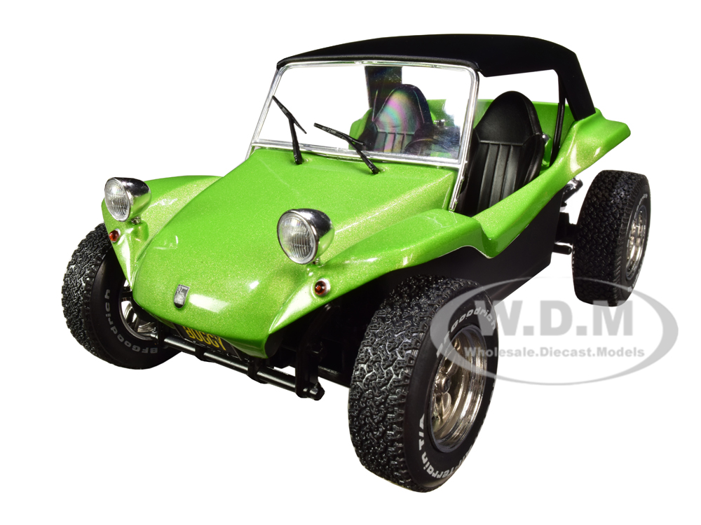 Image of Meyers Manx Buggy Green Metallic with Black Soft Top 1/18 Diecast Model Car by Solido