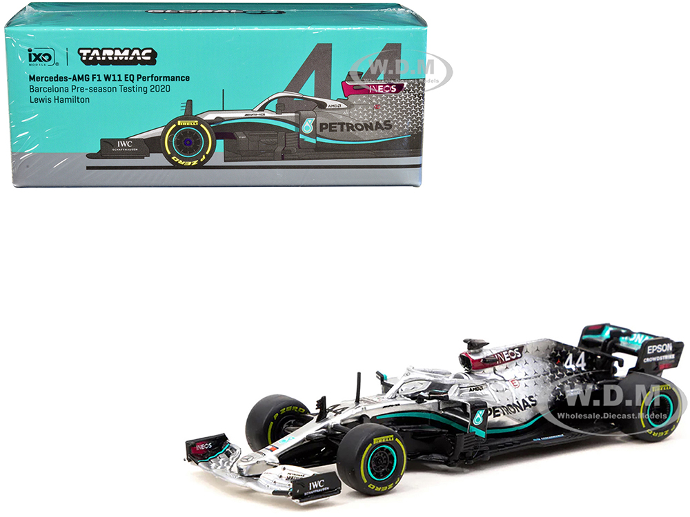 Mercedes-AMG F1 W11 EQ Performance 44 Lewis Hamilton "Barcelona Pre-Season Testing" (2020) "Global64" Series 1/64 Diecast Model Car by Tarmac Works