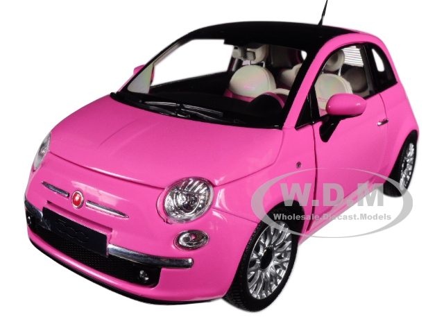 2010 Fiat 500 Pink 1/18 Diecast Model Car By Norev