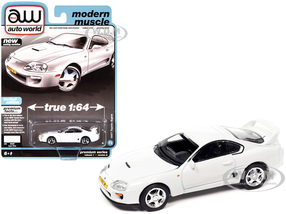 1997 Toyota Supra Super White "Modern Muscle" Limited Edition 1/64 Diecast Model Car by Auto World