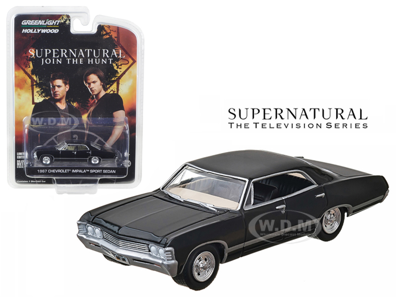 1967 Chevrolet Impala Sport Sedan Black "Supernatural" (2005) TV Series 1/64 Diecast Model Car by Greenlight
