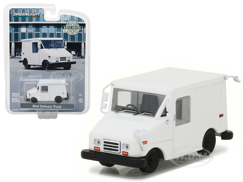 LLV Long Life Mail Delivery Truck Plain White Hobby Exclusive 1/64 Diecast Model Car By Greenlight