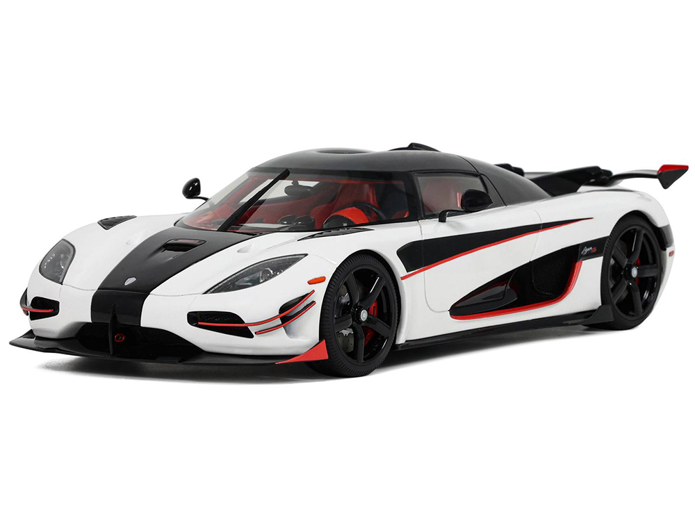 2015 Koenigsegg Agera RS White and Black with Red Interior 1/18 Model Car by GT Spirit