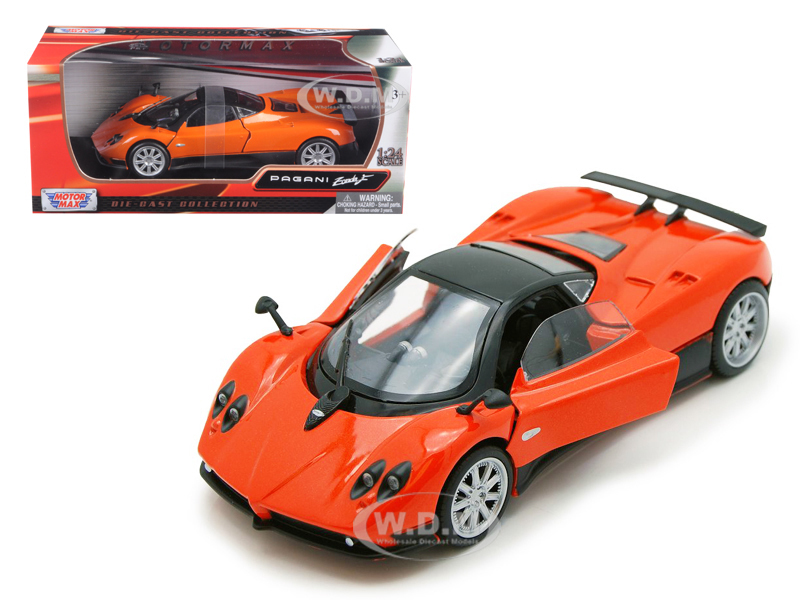 Pagani Zonda F Orange with Silver Wheels 1/24 Diecast Model Car by Motormax