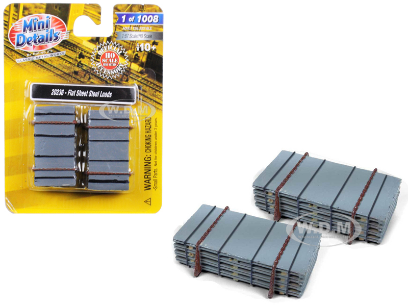Image of Flat Sheet Steel Loads 2 piece Accessory Set for 1/87 (HO) Scale Models by Classic Metal Works