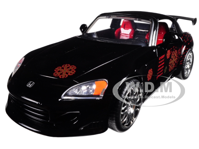 Johnnys 2001 Honda S2000 Black with Graphics "Fast &amp; Furious" Movie 1/24 Diecast Model Car by Jada