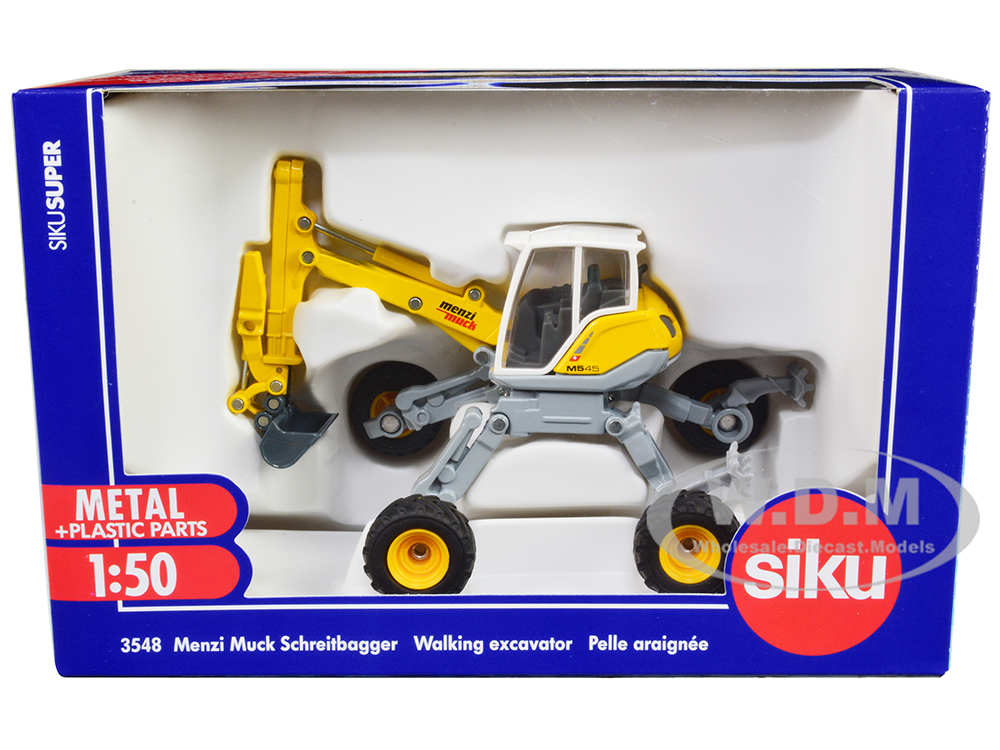 Menzi Muck M545 Walking Excavator Yellow with White Top 1/50 Diecast Model by Siku