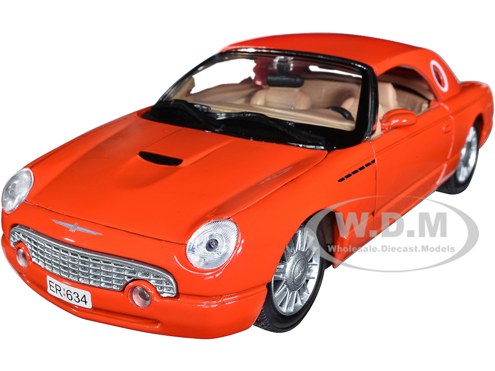 2002 Ford Thunderbird Orange James Bond 007 "Die Another Day" (2002) Movie "James Bond Collection" Series 1/24 Diecast Model Car by Motormax