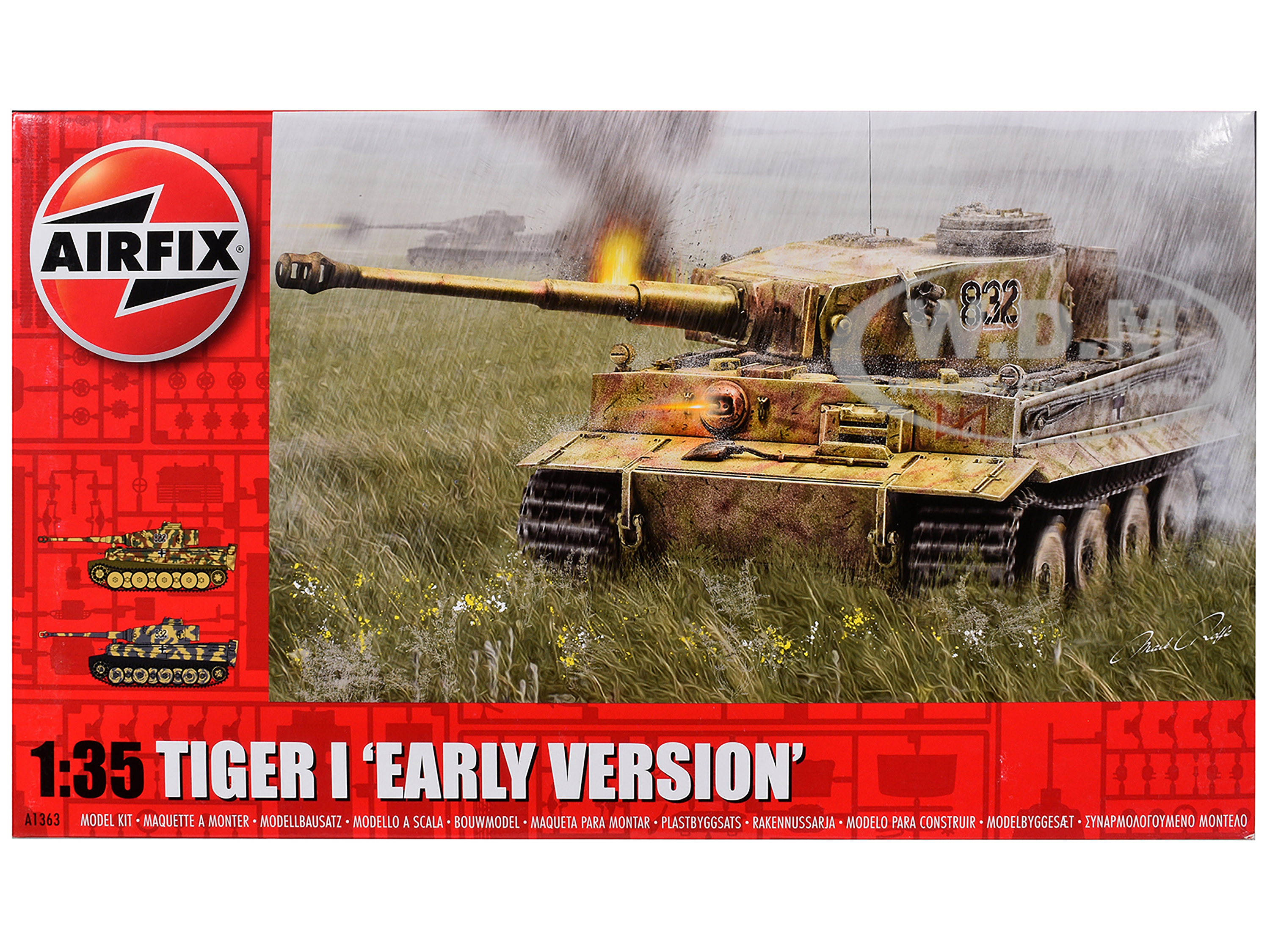 Level 3 Model Kit German Tiger I Early Version Tank with 2 Scheme Options 1/35 Plastic Model Kit by Airfix