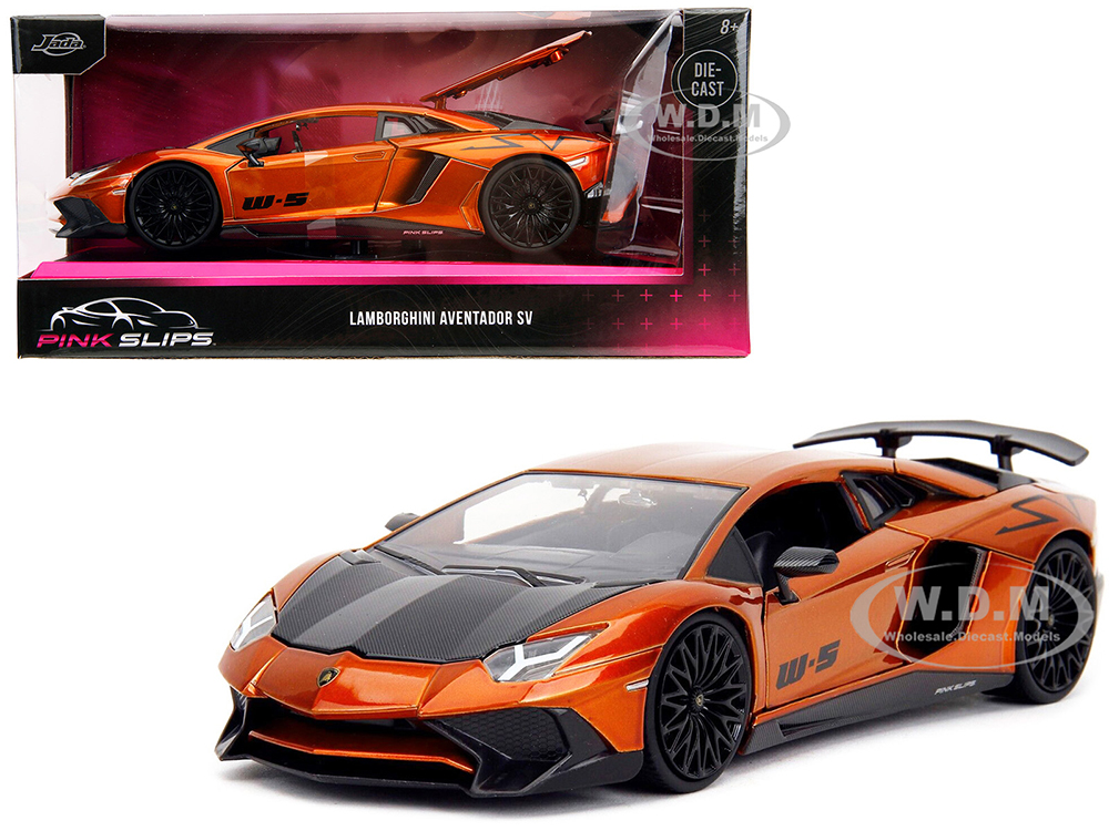 Lamborghini Aventador SV Orange Metallic with Carbon Hood 