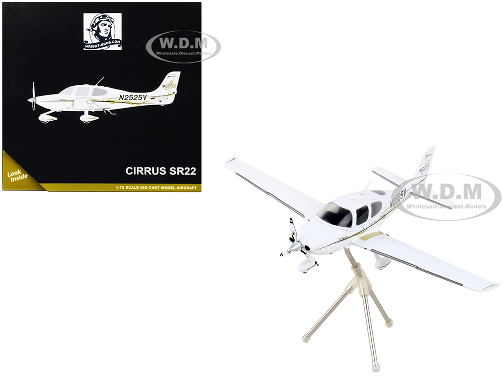 Cirrus SR22 Composite Aircraft N2525V White Gemini General Aviation Series 1/72 Diecast Model Airplane By GeminiJets