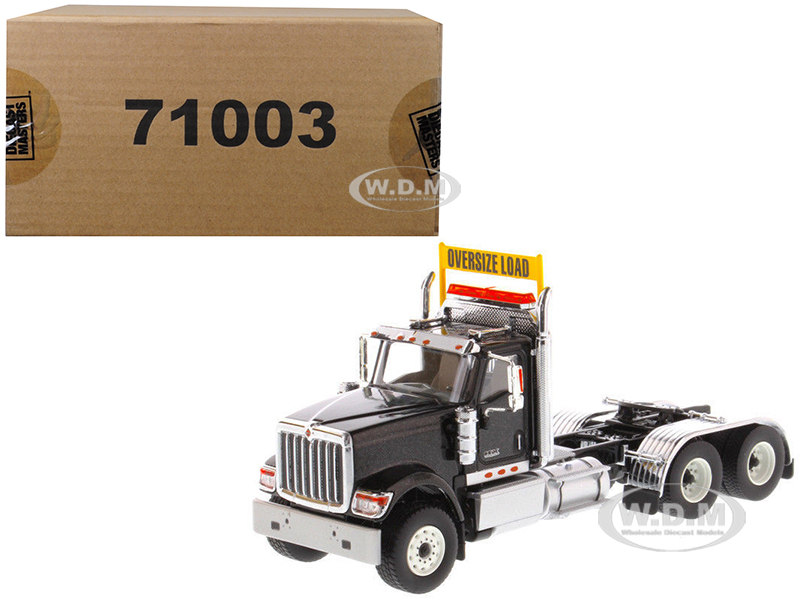 International Hx520 Day Cab Tandem Tractor Black 1/50 Diecast Model By Diecast Masters