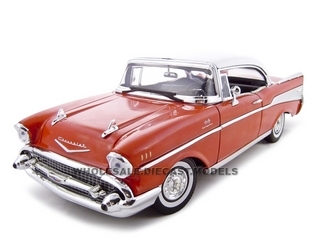 1957 Chevrolet Bel Air Hard Top Red 1/18 Diecast Model Car by Motormax