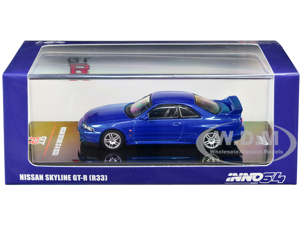 Nissan Skyline GT-R (R33) RHD (Right Hand Drive) Bayside Blue Metallic 1/64 Diecast Model Car by Inno Models