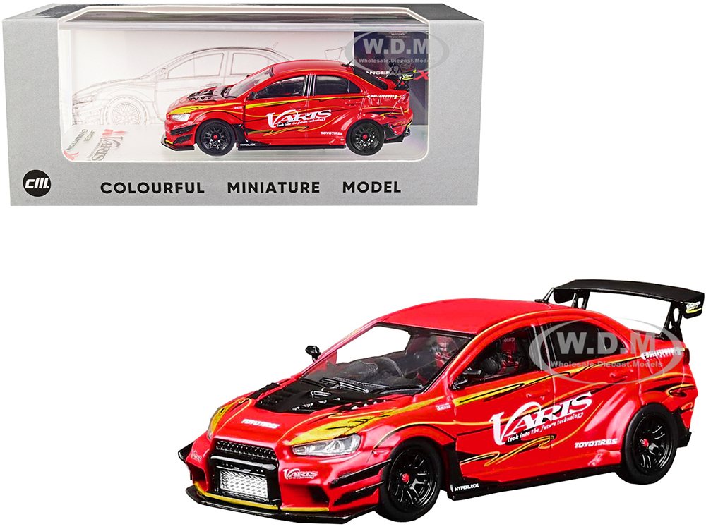 Mitsubishi Lancer Evolution X CZ4A Ver. 2 Wide Body RHD (Right Hand Drive) "Varis" Red with Graphics 1/64 Diecast Model Car by CM Models