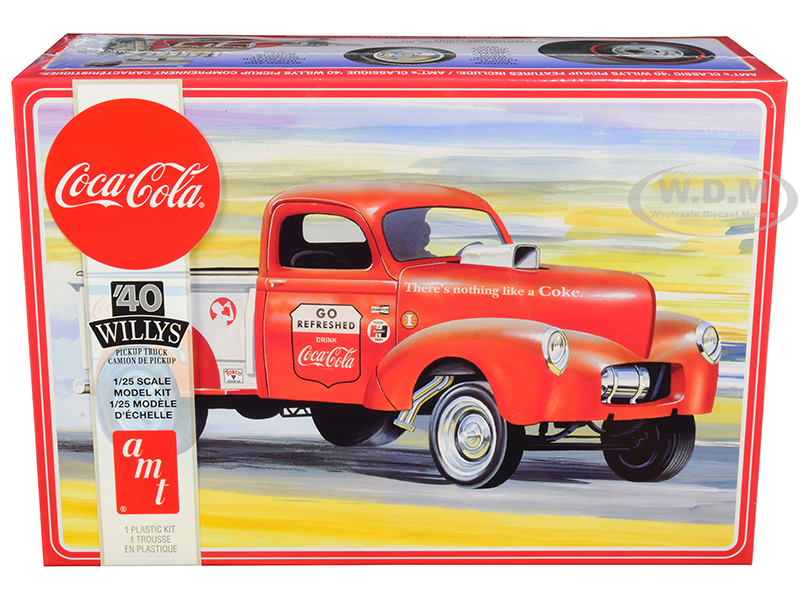 Skill 3 Model Kit 1940 Willys Gasser Pickup Truck Coca-Cola 1/25 Scale Model By AMT