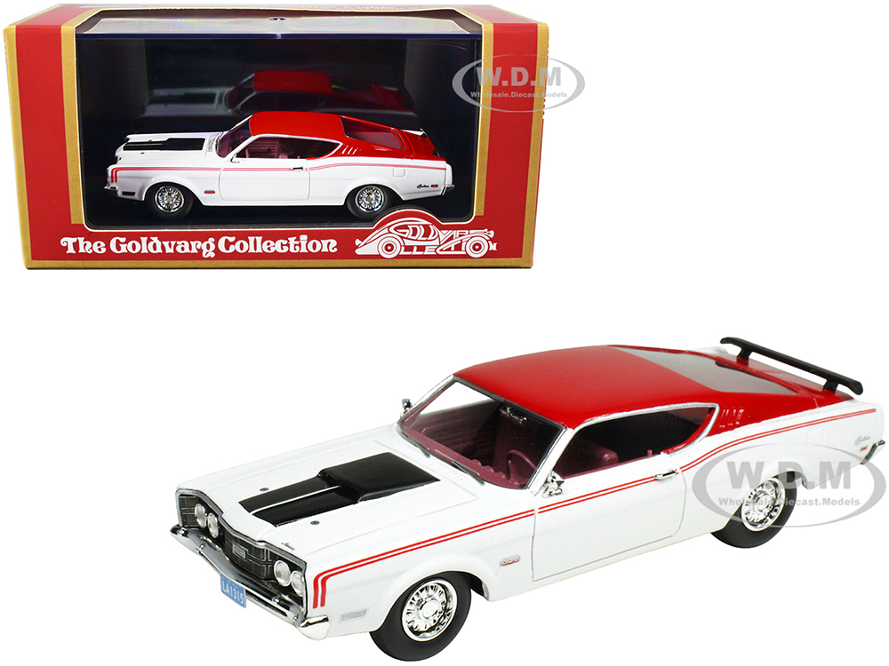 1969 Mercury Cyclone White and Red with Red Interior and Stripes Limited Edition to 170 pieces Worldwide 1/43 Model Car by Goldvarg Collection