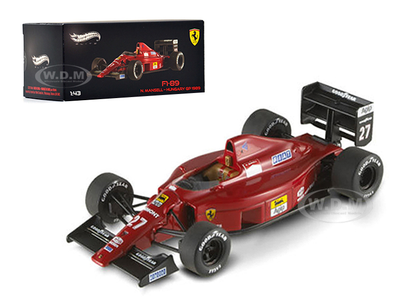 Ferrari F1-89 27 Nigel Mansell Hungary GP 1989 Elite Edition 1/43 Diecast Model Car by Hotwheels