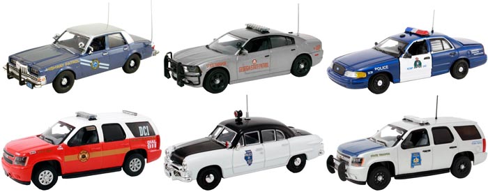 Image of Set of 6 Police Cars Release 3 1/43 Diecast Car Models by First Response