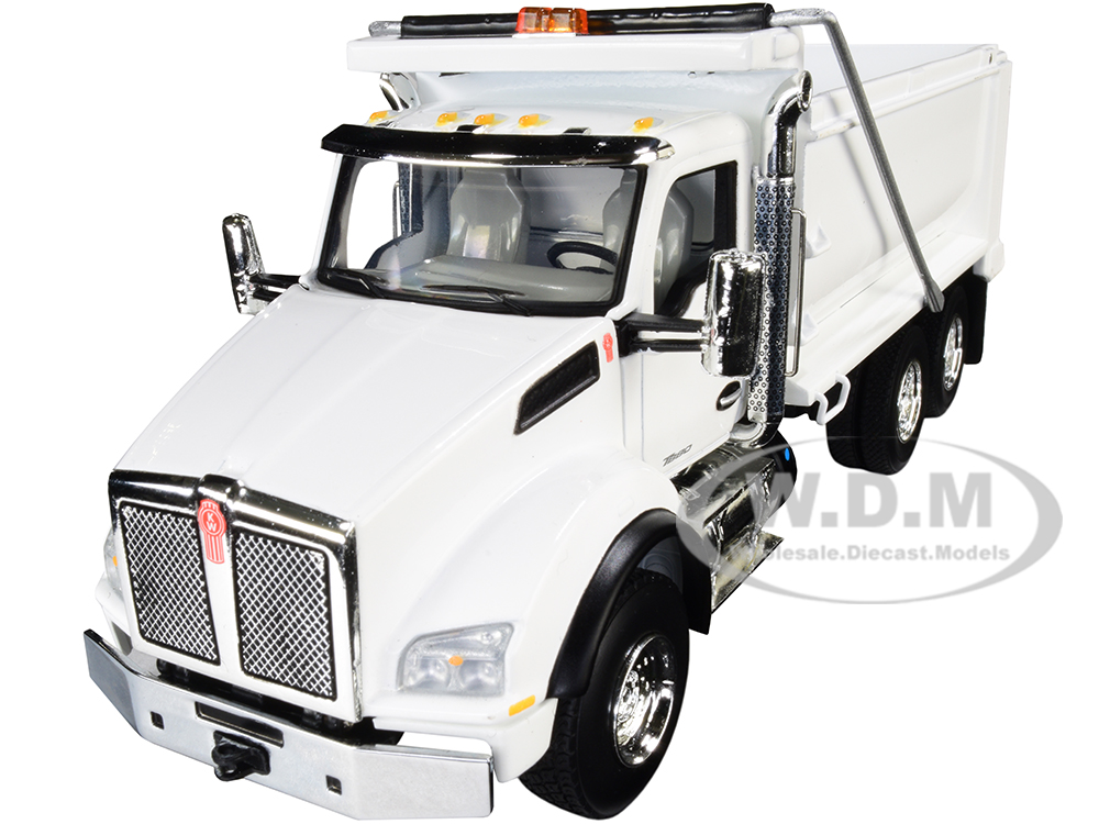 Kenworth T880 Dump Truck White with White Body 1/50 Diecast Model by First Gear