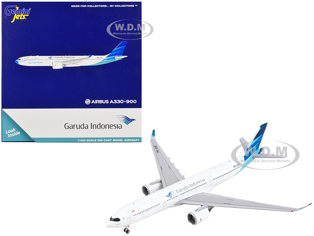 Airbus A330-900 Commercial Aircraft Garuda Indonesia White with Blue Tail 1/400 Diecast Model Airplane by GeminiJets