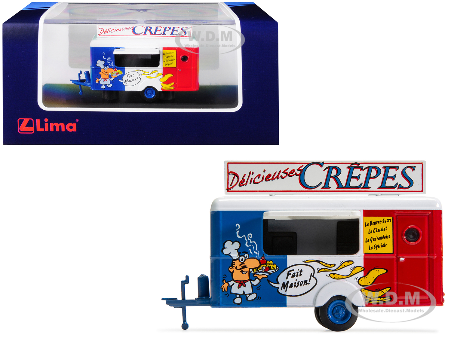Mobile Food Trailer "Delicieuses Crepes" (France) 1/87 (HO) Scale Diecast Model by Lima
