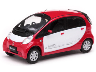 Image of Mitsubishi i Miev White/Red 1/43 Diecast Model Car by Vitesse