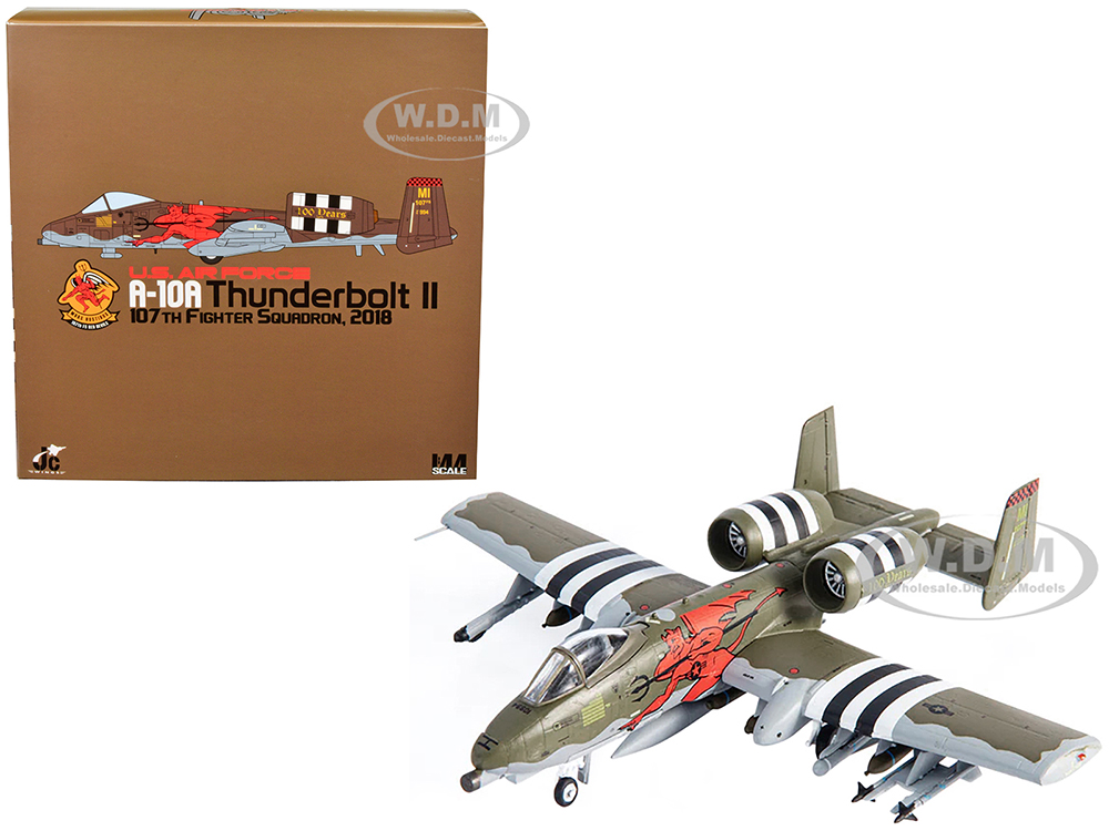 Fairchild Republic A-10A Thunderbolt II Aircraft US Air Force 107th Fighter Squadron 100th Anniversary Edition (2018) 1/144 Diecast Model by JC Wings