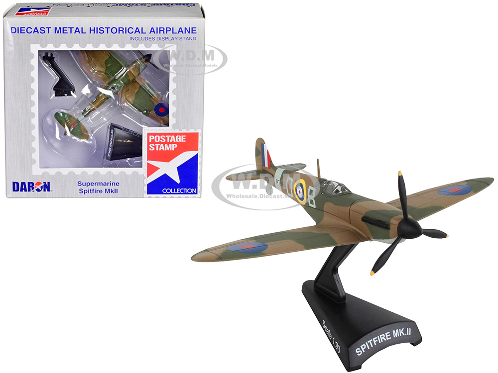 Supermarine Spitfire Mk II Fighter Aircraft Battle of Britain Royal Air Force 1/93 Diecast Model Airplane by Postage Stamp