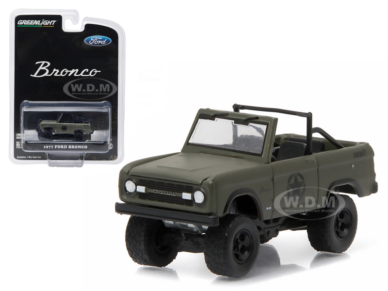 1977 Ford Bronco Military Tribute "Sarge 77" Hobby Exclusive 1/64 Diecast Model Car by Greenlight