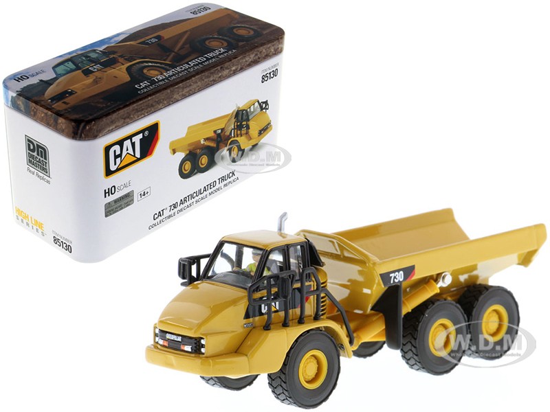 CAT Caterpillar 730 Articulated Dump Truck with Operator High Line Series 1/87 (HO) Scale Diecast Model by Diecast Masters