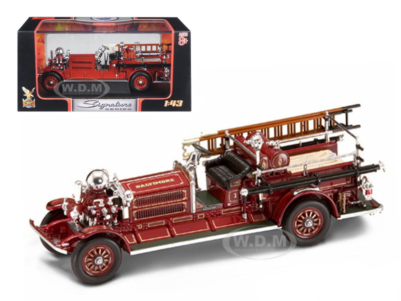 1925 Ahrens Fox N-s-4 Fire Engine Red 1/43 Diecast Car Model By Road Signature