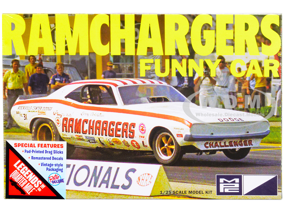 Skill 2 Model Kit Dodge Challenger Ramchargers Funny Car Legends of the Quarter Mile 1/25 Scale Model by MPC