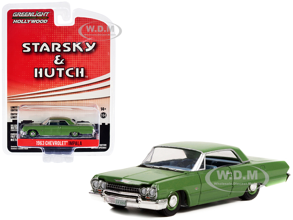 1963 Chevrolet Impala Green with Blue Interior "Starsky and Hutch" (1975-1979) TV Series Hollywood Special Edition Series 2 1/64 Diecast Model Car by