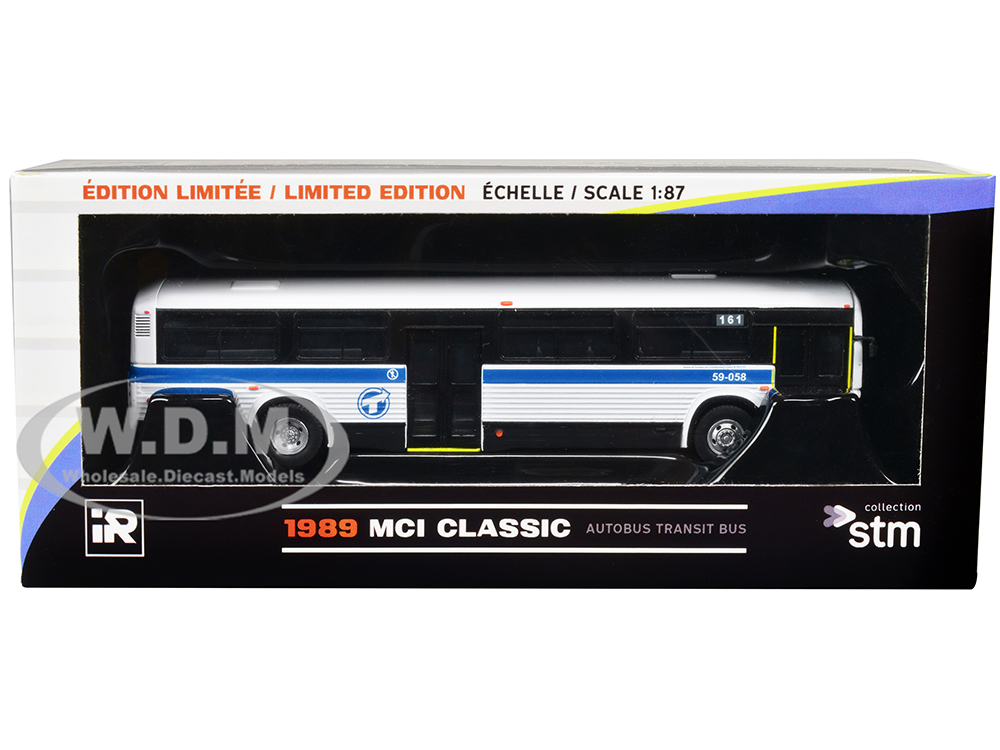 1989 MCI Classic Transit Bus STM Montreal "161 Van Horne" 1/87 Diecast Model by Iconic Replicas