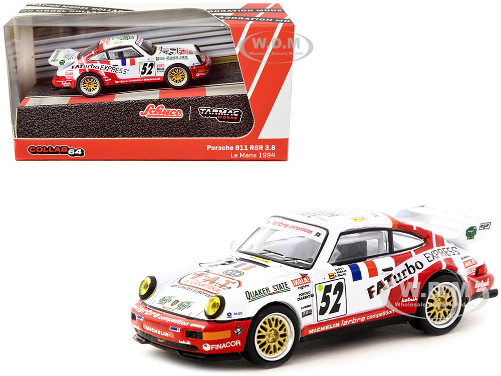 Porsche 911 RSR 3.8 52 Jesus Pareja - Dominique Dupuy - Carlos Palau "24 Hours of Le Mans" (1994) "Collab64" Series 1/64 Diecast Model Car by Schuco