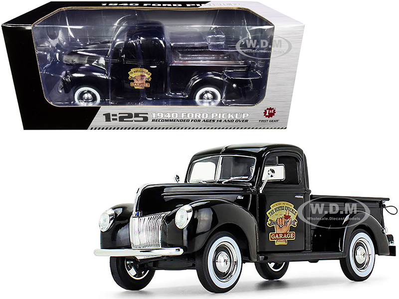 1940 Ford Pickup Truck Black The Busted Knuckle Garage 1/25 Diecast Model Car by First Gear