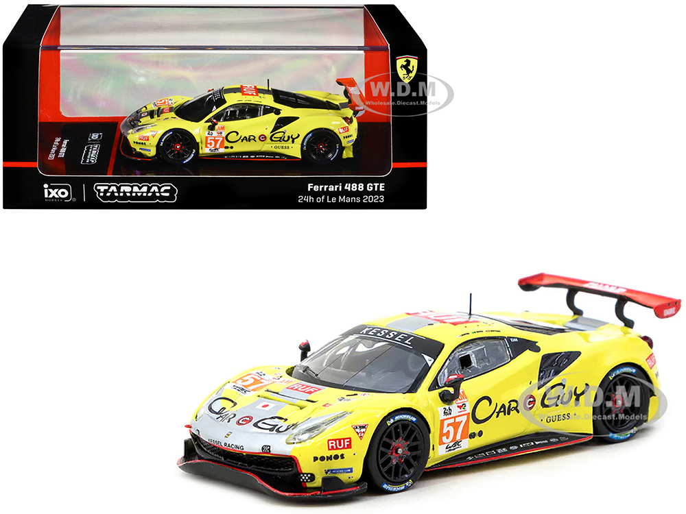 Ferrari 488 GTE #57 Scott Huffaker - Takeshi Kimura - Daniel Serra Kessel Racing 24 Hours of Le Mans (2023) Hobby64 Series 1/64 Diecast Model Car by Tarmac Works
