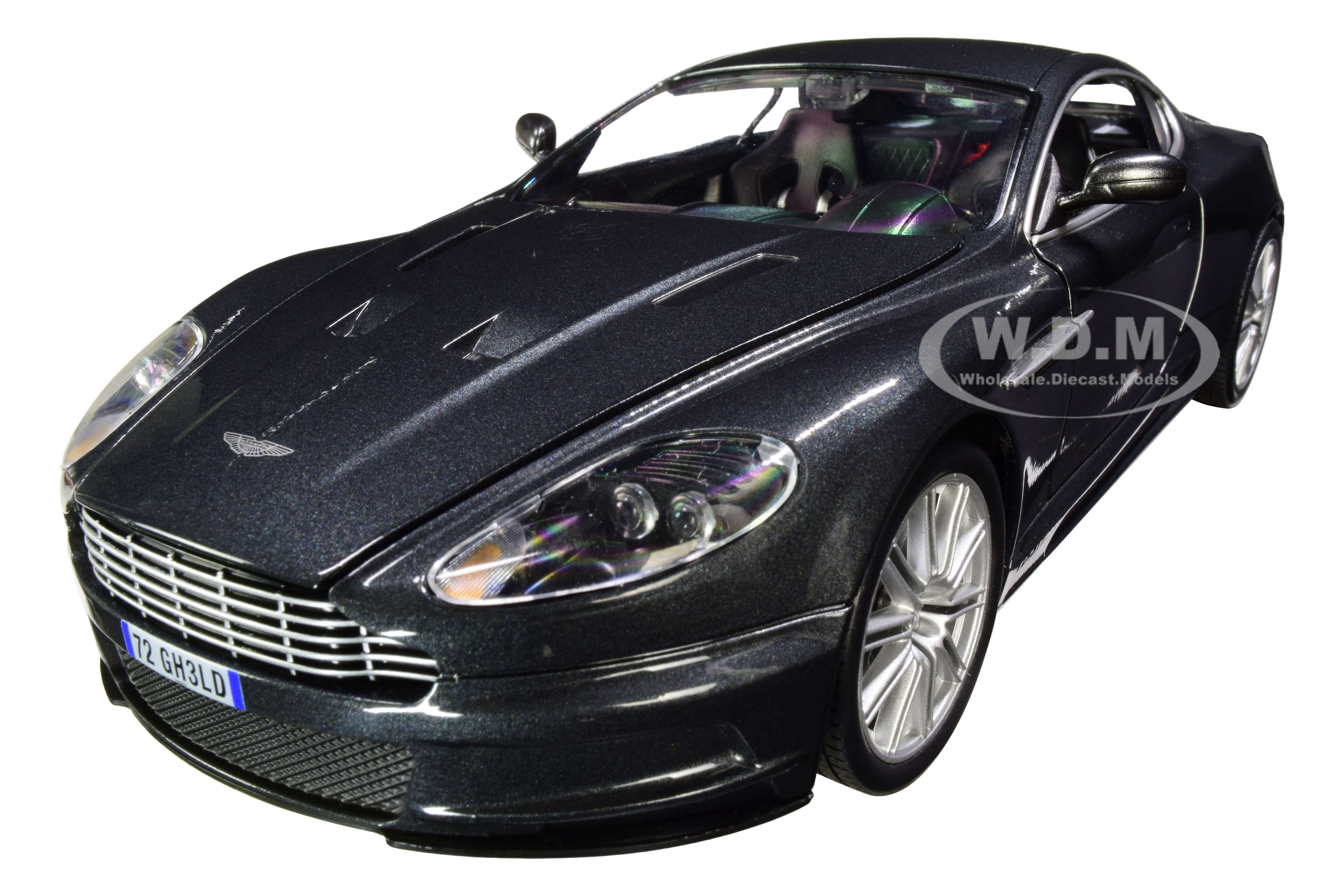 Aston Martin DBS Quantum Silver / Dark Gray Metallic (James Bond 007) Quantum of Solace (2008) Movie 1/18 Diecast Model Car by Auto World