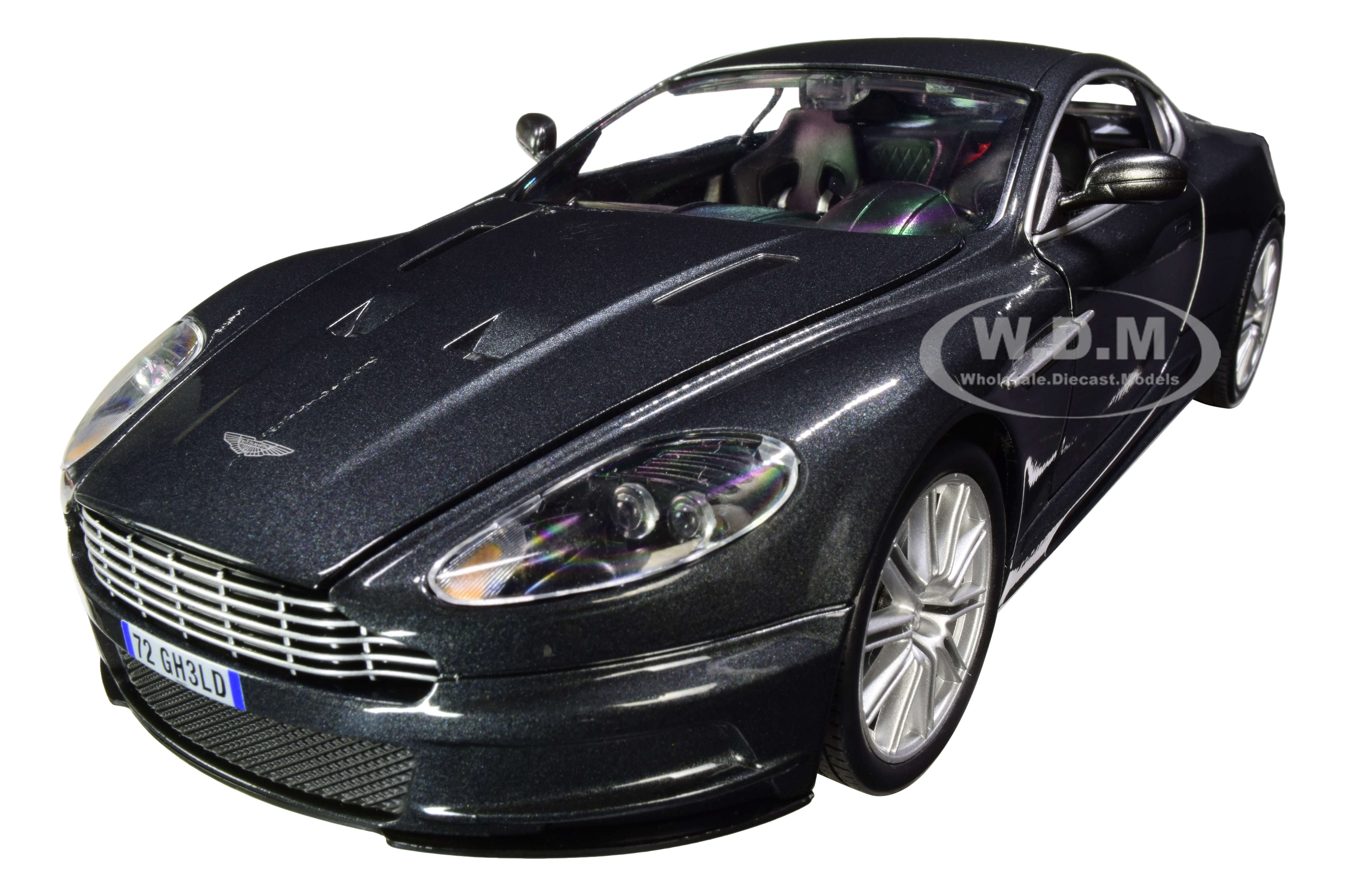 Aston Martin DBS Quantum Silver / Dark Gray Metallic (James Bond 007) Quantum Of Solace (2008) Movie 1/18 Diecast Model Car By Auto World