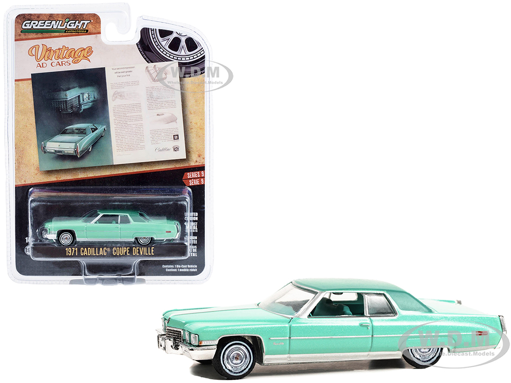 1971 Cadillac Coupe deVille Light Green Metallic with Green Interior 