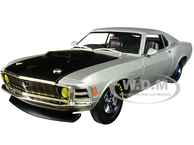 Image of 1970 Ford Mustang Boss 429 Matt Silver Limited Edition to 5880 pieces Worldwide 1/24 Diecast Model Car by M2 Machines