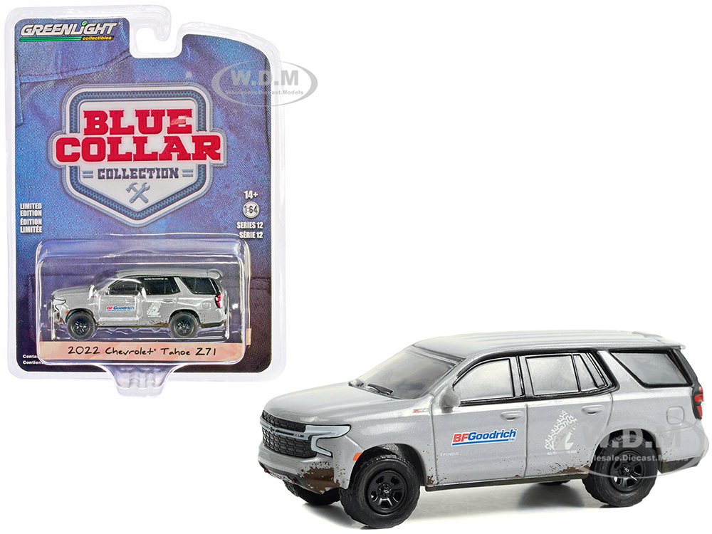 2022 Chevrolet Tahoe Z71 Gray Metallic (Dirty) BFGoodrich Blue Collar Collection Series 12 1/64 Diecast Model Car by Greenlight
